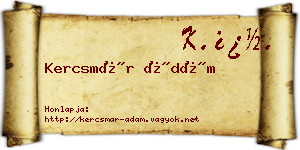 Kercsmár Ádám névjegykártya
