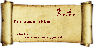Kercsmár Ádám névjegykártya