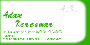 adam kercsmar business card